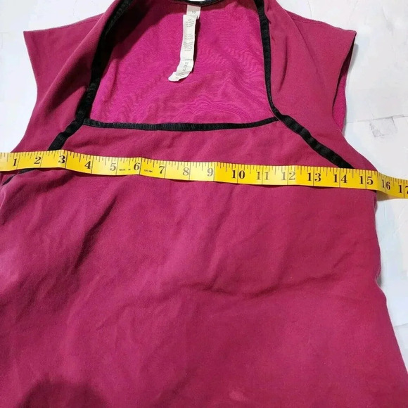 Vintage Lululemon Athletica Top Square Neck Cap Sleeve Women's X1 Purple / Black - Picture 6 of 11